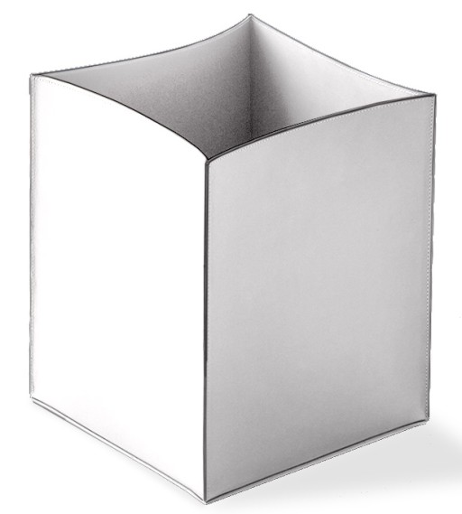 Cos de gunoi Decor Walther Nappa PK  28x24x24cm  piele  alb