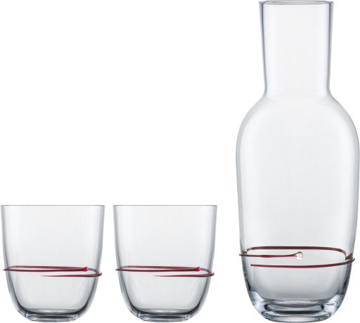 Set carafa si 2 pahare Zwiesel Glas Aura  cristal Tritan  rosu