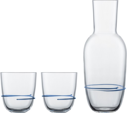 Set carafa si 2 pahare Zwiesel Glas Aura  cristal Tritan  albastru