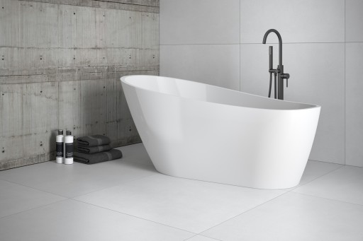 Cada freestanding Besco Melody 150x80cm alba  ventil si preaplin auriu