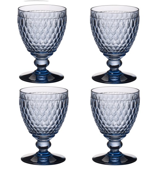 Set 4 pahare apa Villeroy & Boch Boston Goblet albastru 144mm  0 40 litri
