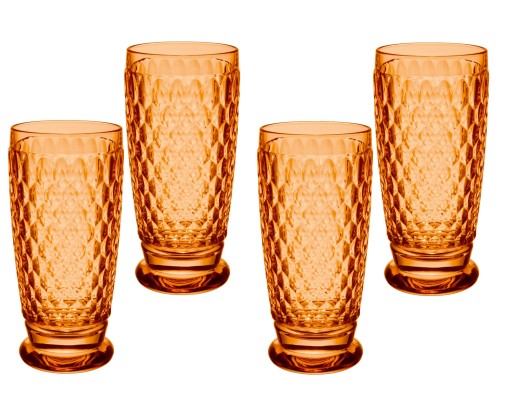 Set 4 pahare bere Villeroy & Boch Boston Tumbler portocaliu  162mm  0 30 litri