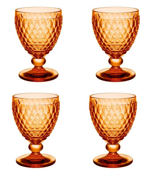 Set 4 pahare apa Villeroy & Boch Boston Goblet portocaliu 144mm  0 40 litri