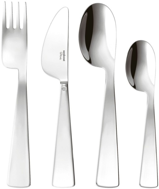 Set tacamuri copii Sambonet Gio Ponti Conca Baby  4 piese  inox placat cu argint