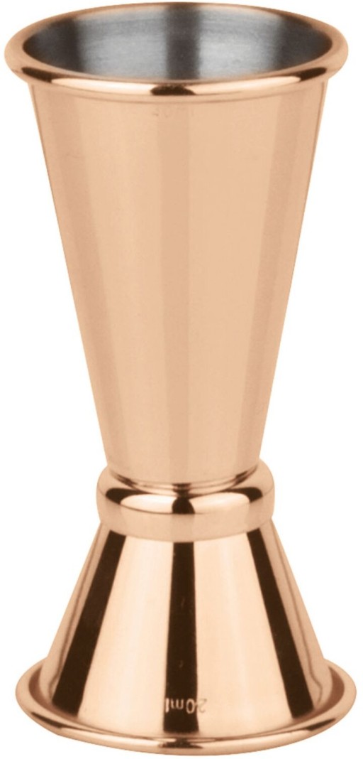 Masura dubla cocktail Paderno  d 4cm  h 11cm  cupru