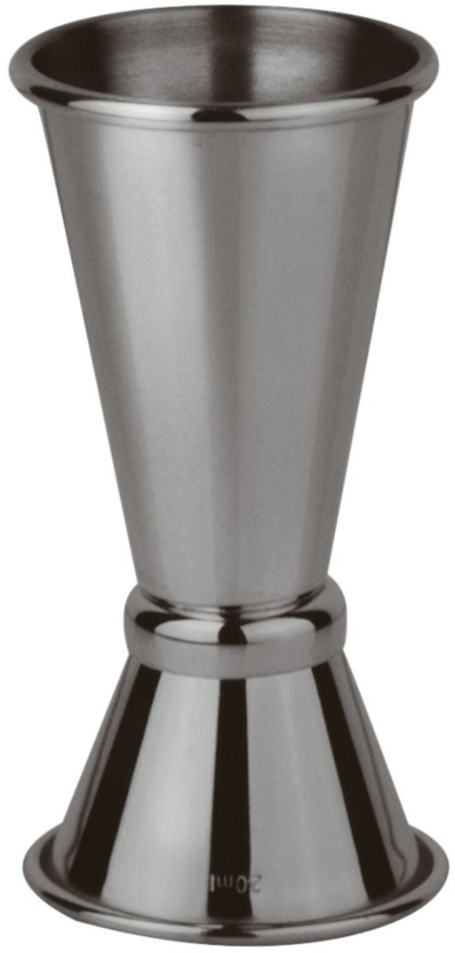 Masura dubla cocktail Paderno  d 4cm  h 11cm  gri