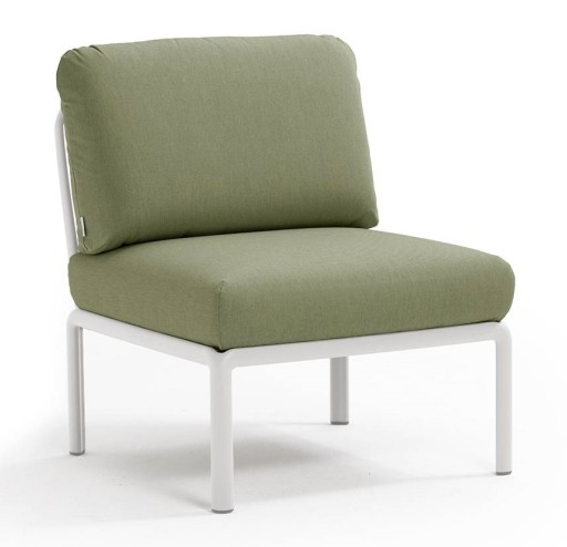 Element central Nardi Komodo 5  72cm  cadru alb  perne verde giungla Sunbrella