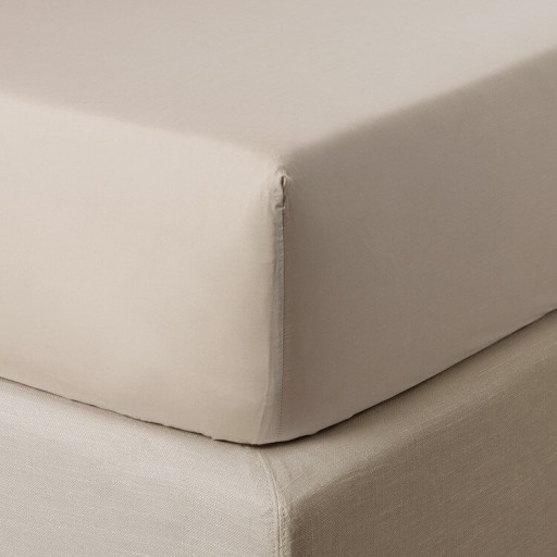 Cearceaf de pat cu elastic Descamps Coton Soyeux 200x200cm  Nisipiu