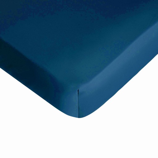 Cearceaf de pat cu elastic Descamps Sublime 180x200cm  Albastru Nymphea