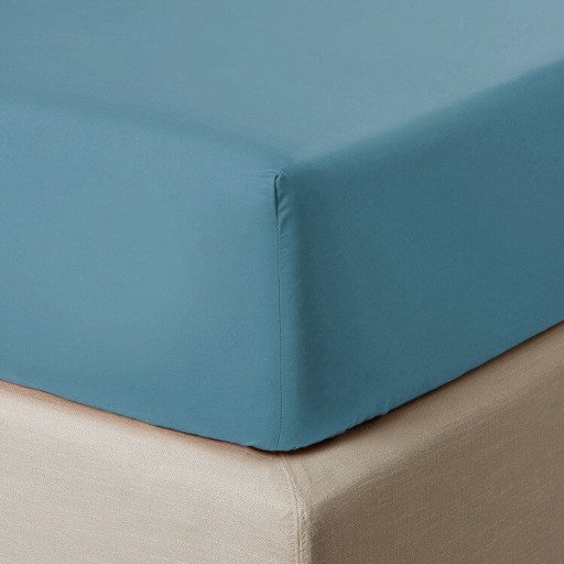 Cearceaf de pat cu elastic Descamps Sublime 140x200cm  turcoaz Veronese