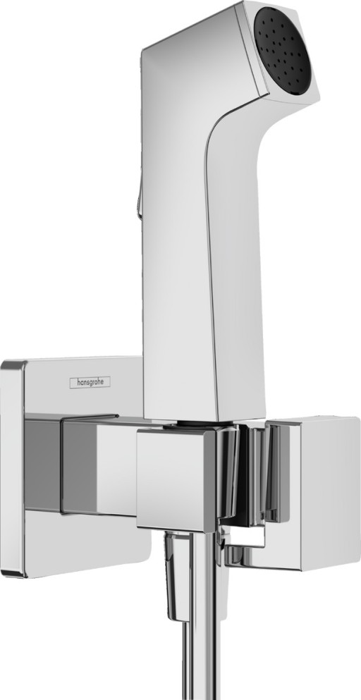 Set dus igiena intima Hansgrohe Bidette E EcoSmart+ 1 jet  furtun si robinet cu agatatoare  necesita corp incastrat  crom