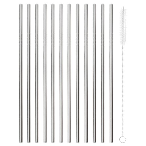 Set 12 paie drepte Paderno Happy Hour 21.5cm  d 6mm  cu perie curatare  inox