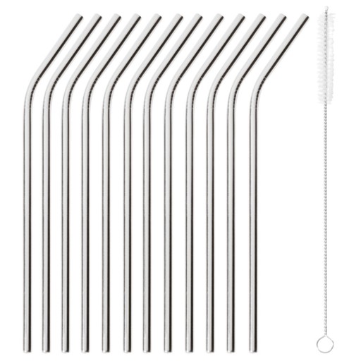 Set 12 paie Paderno Happy Hour 21.5cm  d 6mm  cu perie curatare  inox