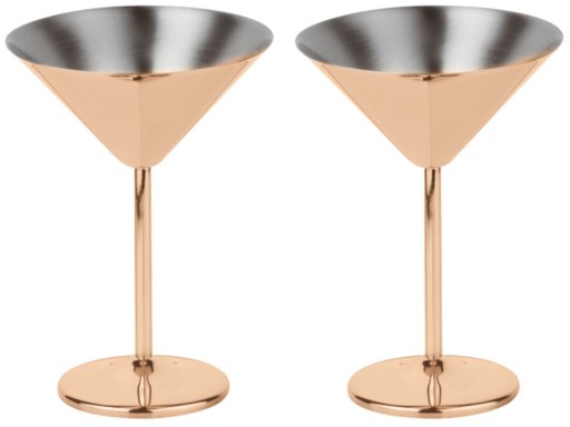 Set 2 pahare Paderno Martini 200ml  inox  cupru