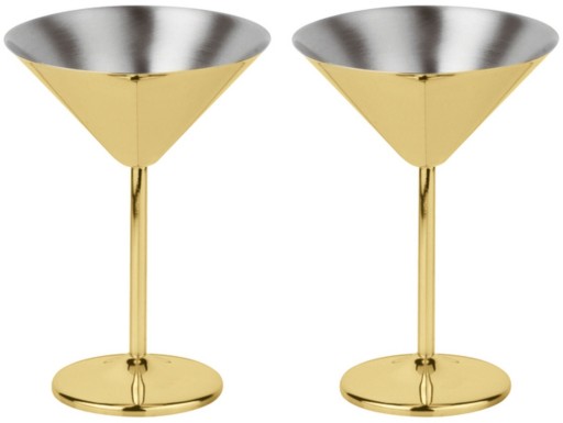 Set 2 pahare Paderno Martini 200ml  inox  auriu