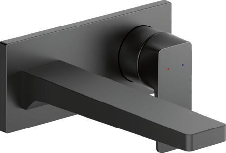 Baterie lavoar Duravit Manhattan din 2 elemente  de perete  necesita corp ingropat  negru mat