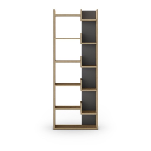 Bibliotecă cu aspect de lemn de stejar 60,5x162 cm Klapo – Marckeric