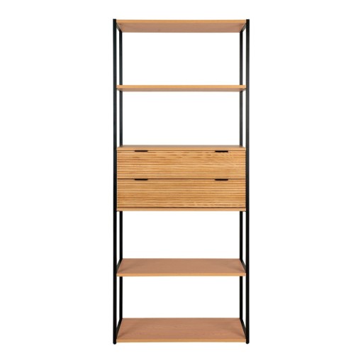Bibliotecă în culoare naturală cu aspect de lemn de frasin 84,5x200 cm Minato – House Nordic