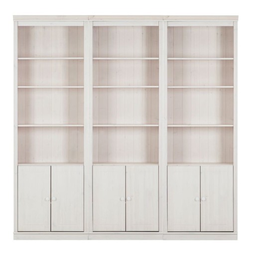 Bibliotecă albă din lemn de pin 222x223 cm Anita – Støraa