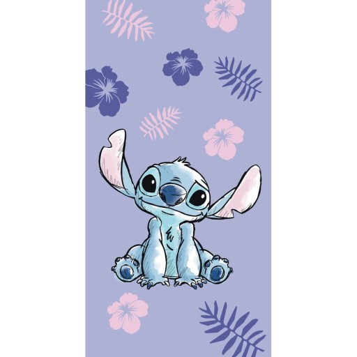 Prosop pentru copii mov din bumbac 70x140 cm Lilo and Stitch – Jerry Fabrics