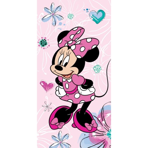 Prosop pentru copii roz din bumbac 70x140 cm Minnie – Jerry Fabrics