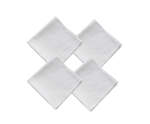 Set 4 servete de masa, Bedora, 50x50 cm, amestec bumbac, alb