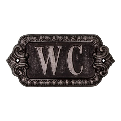 Simbol metalic pentru toaletă Antic Line Plaque, lungime 17,5 cm
