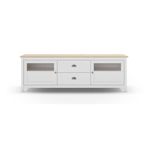 Comodă TV albă din lemn de pin 180x59 cm Misti – Marckeric