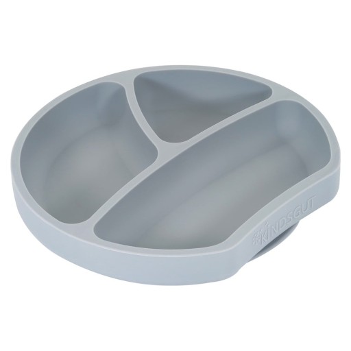 Farfurie pentru copii gri din silicon 19x20,5 cm – Kindsgut