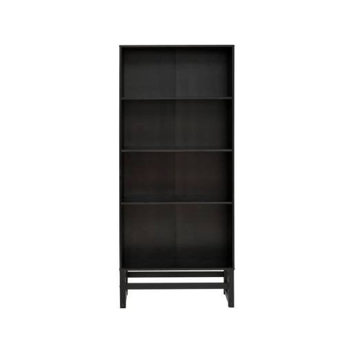 Bibliotecă neagră din lemn masiv de pin 75x175 cm Jolene - Støraa