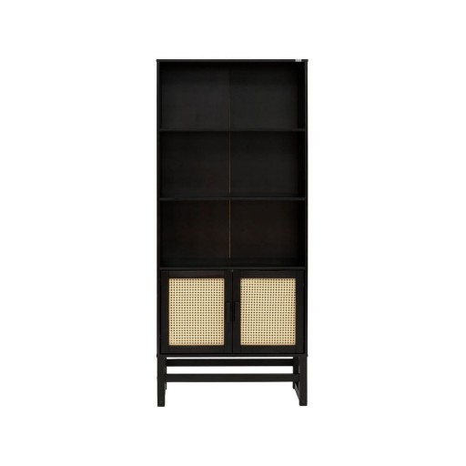 Bibliotecă neagră din lemn masiv de pin 75x175 cm Jolene - Støraa