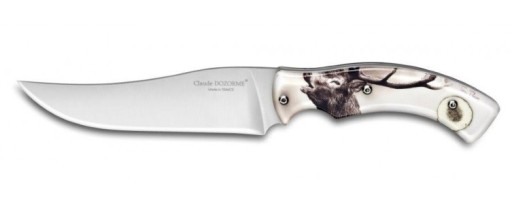 Cutit Claude Dozorme Hunting  maner model cerb  lama inox  husa piele