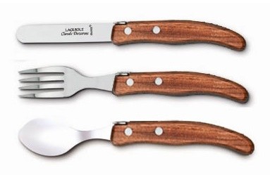 Set tacamuri copii Claude Dozorme Berlingot 3P  maner lemn exotic  3 piese