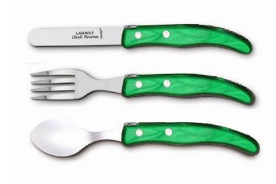 Set tacamuri copii Claude Dozorme Berlingot 3P  maner rasina verde  3 piese
