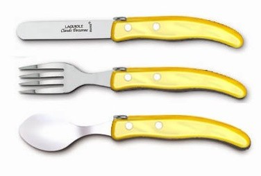 Set tacamuri copii Claude Dozorme Berlingot 3P  maner rasina galben  3 piese