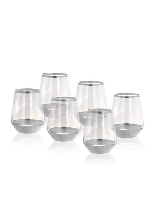 Set pahare, Mia - Kitchenware, 280TMA1747, Sticla , 9x9x8 cm, 6 piese, Argintiu