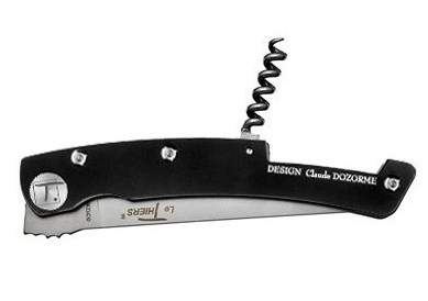 Cutit pliabil de buzunar Claude Dozorme Thiers cu tirbuson  maner aluminiu negru