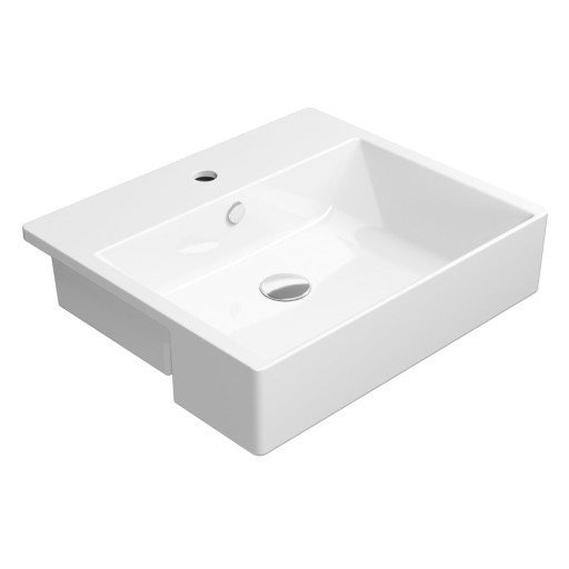 Chiuvetă albă din ceramică 55x47 cm Kube X – Sapho