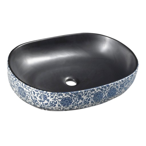 Chiuvetă neagră/albastră din ceramică 60x40 cm Priori – Sapho