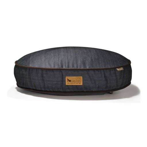 Pat pentru animale de companie albastru închis pentru câini ø 70 cm Round Bed Denim Medieval Blue / Dark Chocolate S – P.L.A.Y.