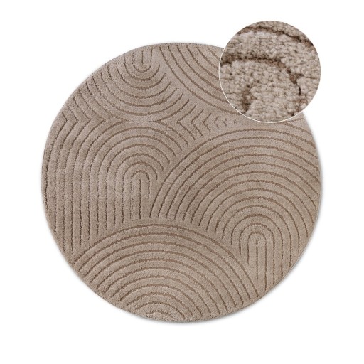 Covor maro deschis rotund ø 200 cm Panglao New York Taupe – Elle Decoration