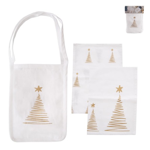 Set de prosoape de bucătărie cu săculeț din bumbac 50x70 cm cu model de Crăciun – Orion