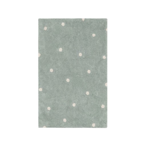 Covor pentru copii verde mentă lavabil/țesut manual din bumbac 100x150 cm Mini Dot Blue Sage – Lorena Canals