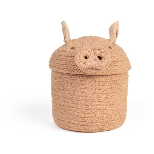 Coș de jucării pentru copii roz deschis din material textil ø 17x15 cm Mini Peggy the Pig – Lorena Canals