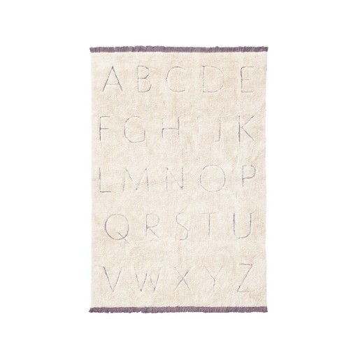 Covor pentru copii crem lavabil/țesut manual din bumbac 140x200 cm ABC – Lorena Canals