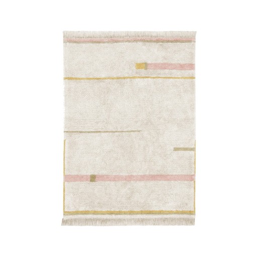 Covor roz/crem lavabil/țesut manual din bumbac 90x130 cm Lanes Vintage Nude – Lorena Canals