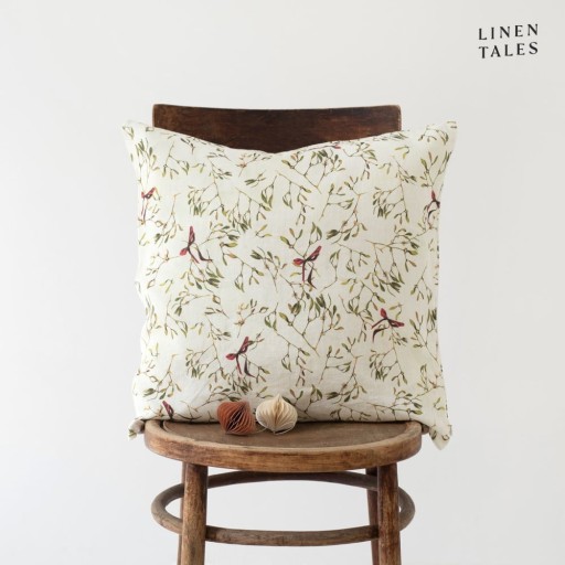 Față de pernă din in cu model de Crăciun 40x40 cm – Linen Tales