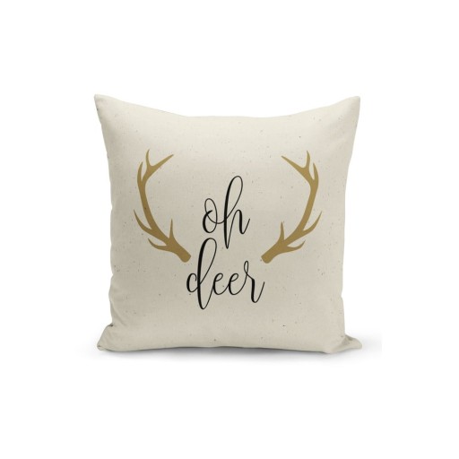 Față de pernă decorativă cu model de Crăciun Kate Louise Christmas Noel, 43 x 43 cm, bej