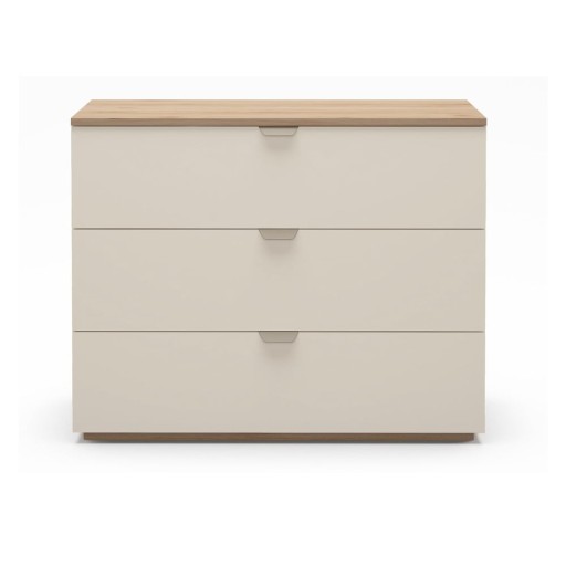 Comodă crem/în culoare naturală cu aspect de lemn de stejar 100x80x40 cm Dennis – Marckeric