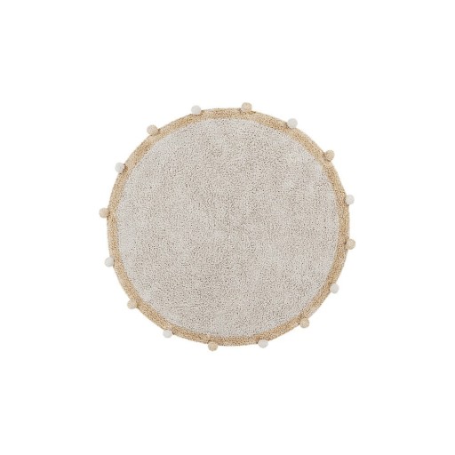 Covor pentru copii bej lavabil/țesut manual din bumbac ø120 cm Bubbly Honey – Lorena Canals